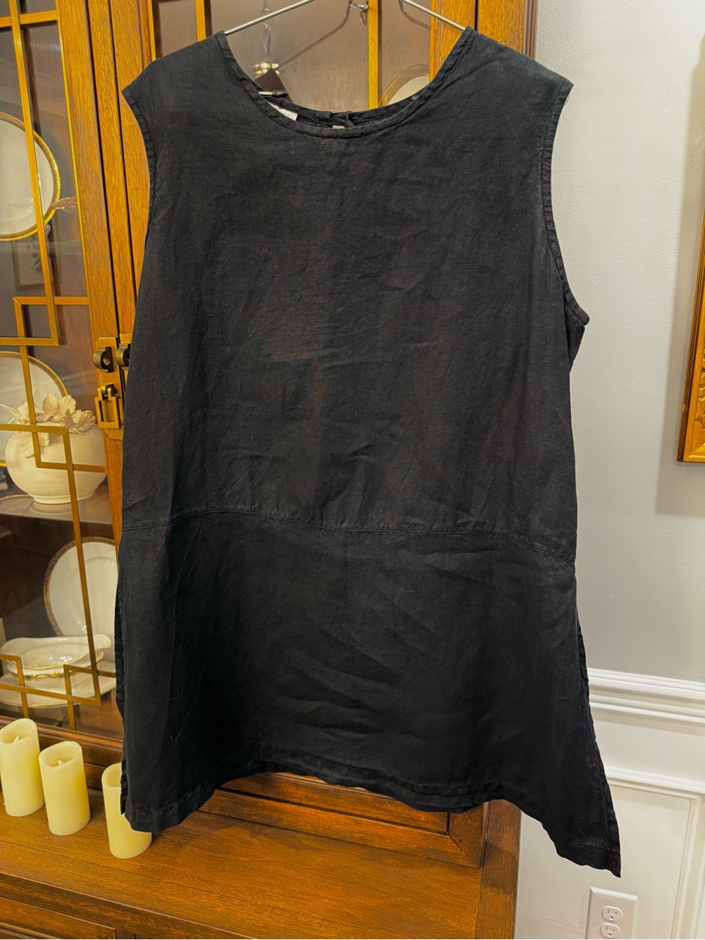 bryn Walker Black Sleeveless Linen Tunic Shift